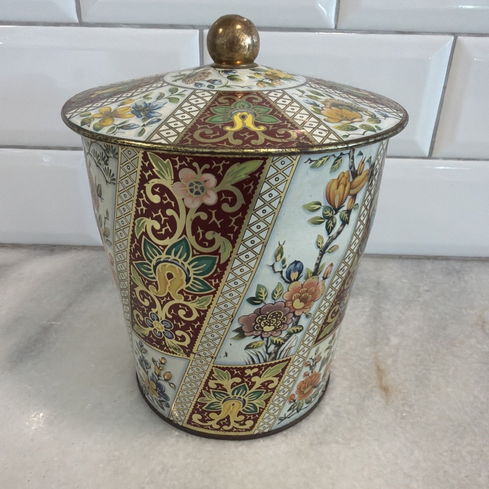 Vintage George W Horner England Tea Tin with Lid